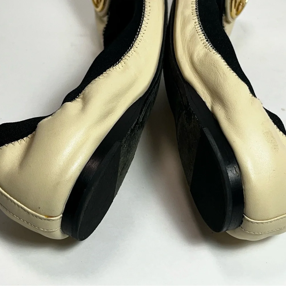 Tory Burch Caroline Flats Size 9 Cream & Black - Picture 7 of 13